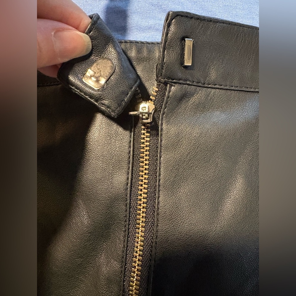 VILA Black Leather Pencil Skirt - Picture 2 of 5